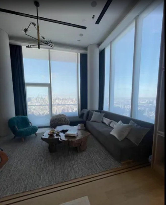 Shades with city view